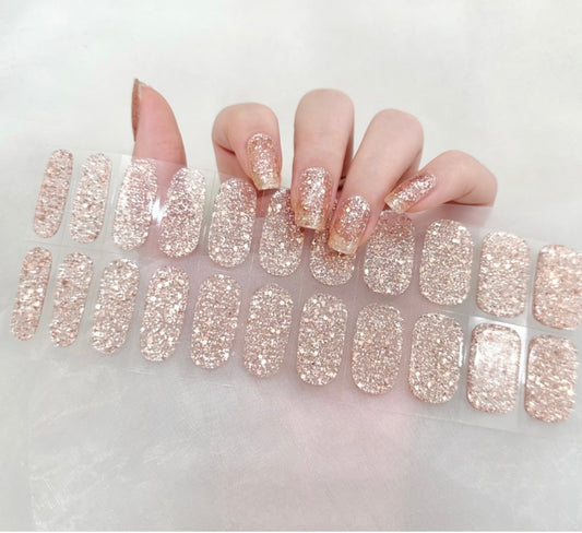 2097 coppery pink glitter no lamp gel 2.0 w/22 strips