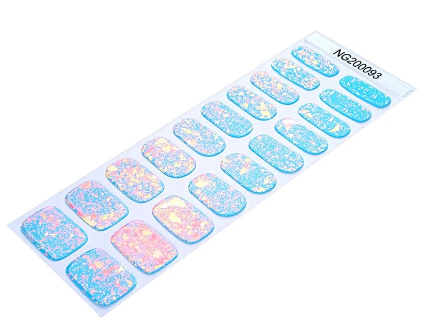 N093 sky blue crystals - LED Lamp Gel Wraps