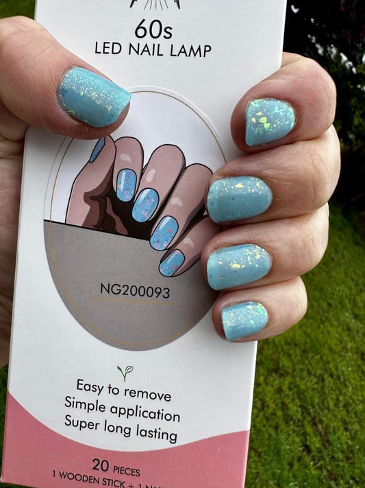 N093 sky blue crystals - LED Lamp Gel Wraps