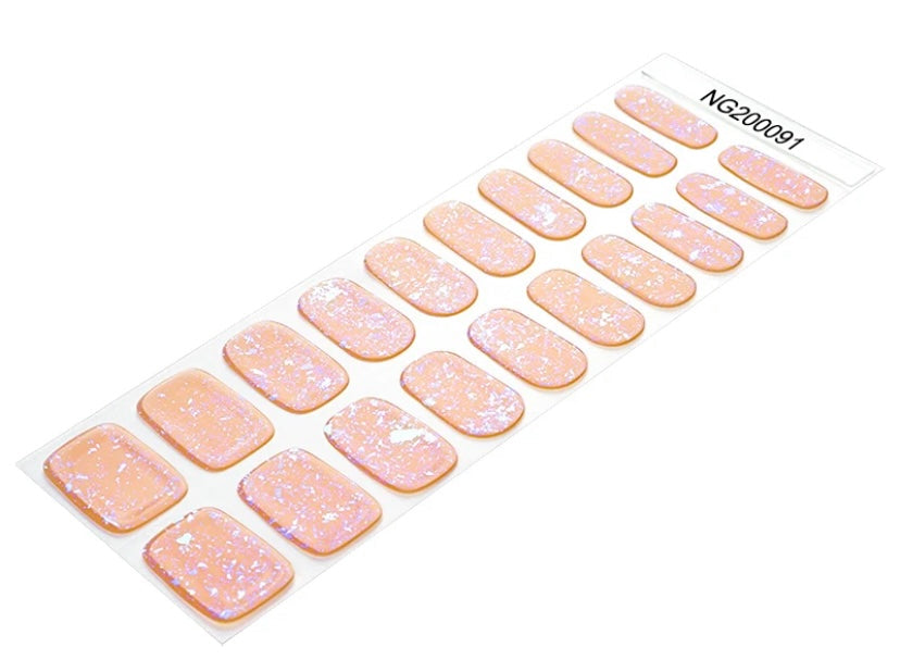 N091 pinkish crystals - LED Lamp Gel Wraps