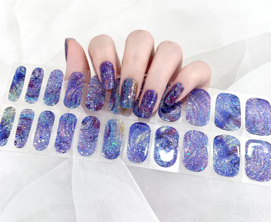 22 strip Gels UVG37 blues and purples- LED Lamp Gel Wraps