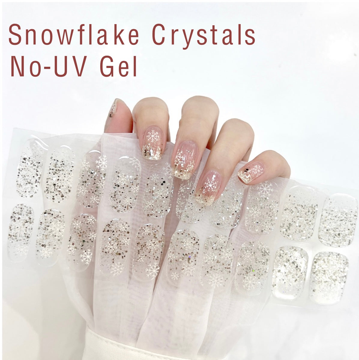 Snowflake Crystals - No-UV Gel Wraps